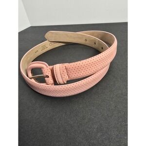 Talbots Womens Size Small 100% Leather Belt Blush Pink Skinny Thin Preppy NEW